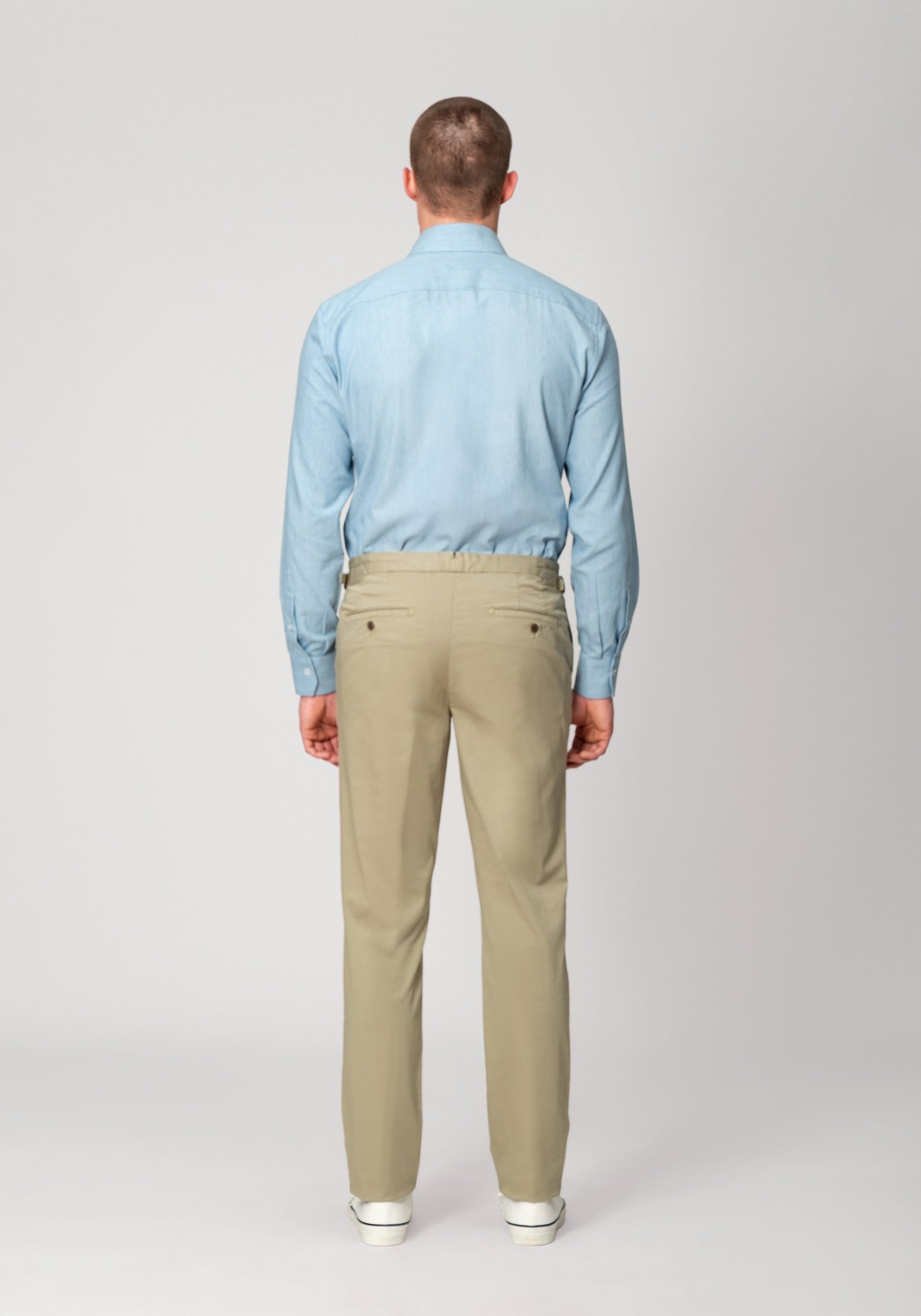 Garment-Dyed Cotton Twill Trouser - Light Olive