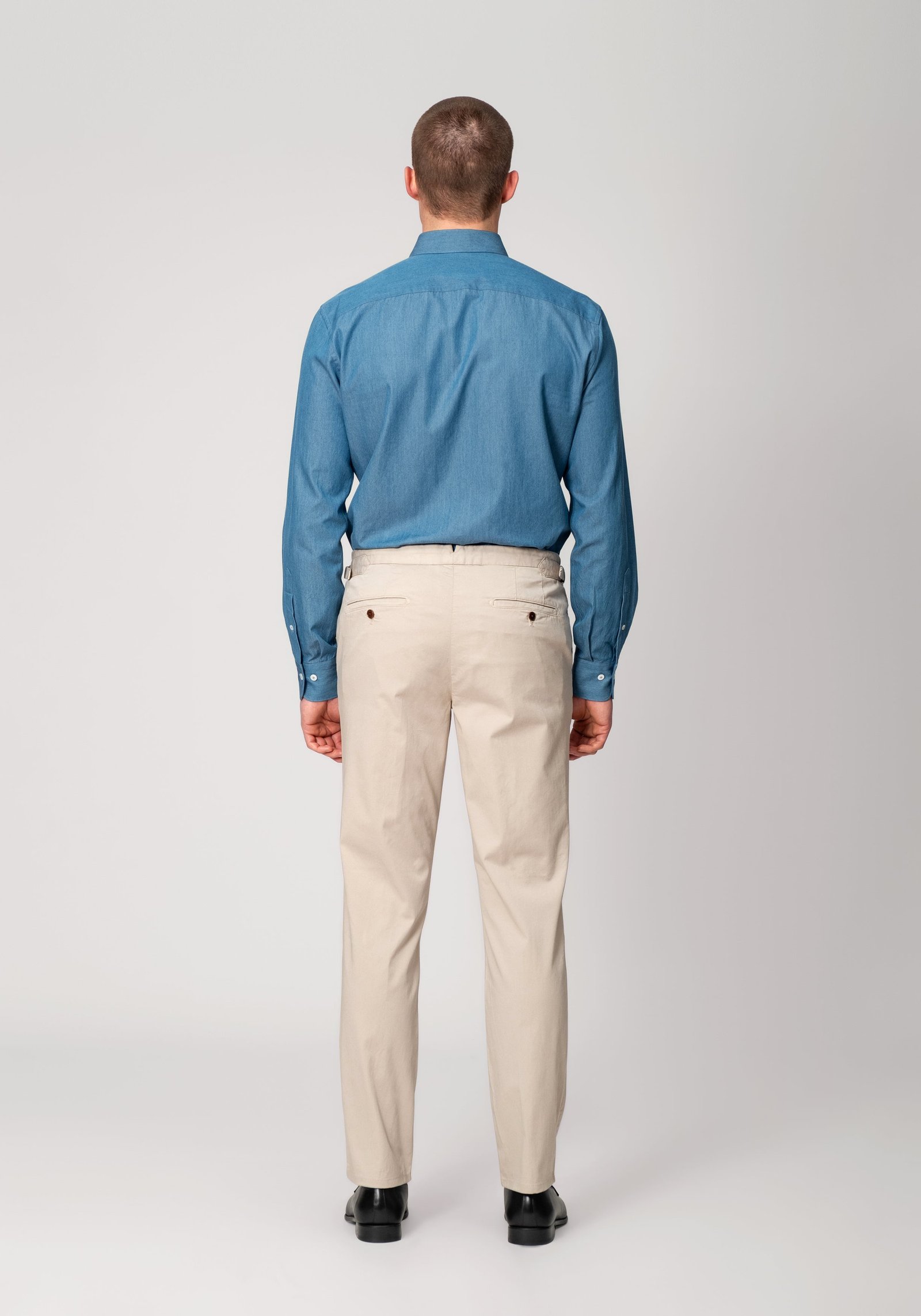 Garment-Dyed Cotton Twill Trouser - Oatmeal